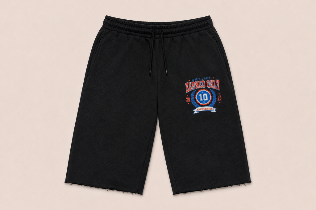 Earned Only Cutoff Fleece Shorts